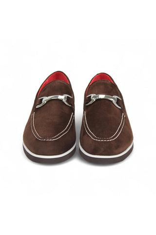 Emilio Franco Nino II Suede Horse-Bit Loafer-Dellamoda