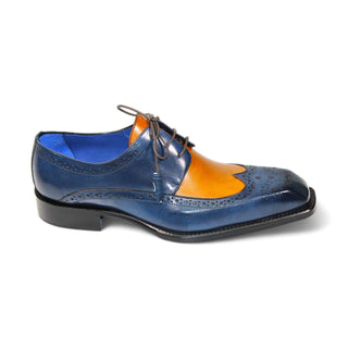 Emilio Franco Orlando Men's Shoes Navy/Gold Calf-Skin Leather Oxfords (EF1265)-AmbrogioShoes