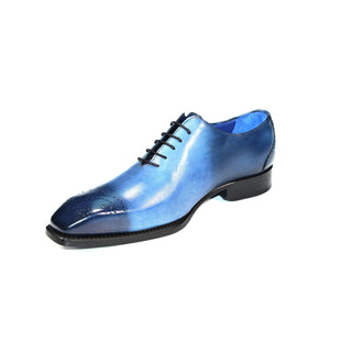 Emilio Franco Valerio Men's Shoes Navy Combination Calf Skin Leather Oxfords (EF1226)-AmbrogioShoes