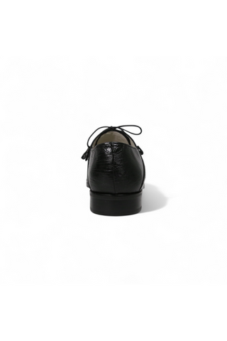 Fennix Designer Shoes Men's Exotic Hornback Crocodile/Ostrich Black Oxfords (FXS103)-AmbrogioShoes