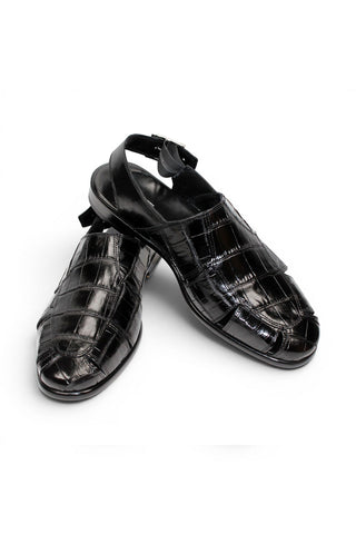 Fennix F131 Men’s Shoes Exotic Alligator Skin Sandal-AmbrogioShoes