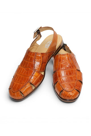 Fennix F131 Men’s Shoes Exotic Alligator Skin Sandal-AmbrogioShoes