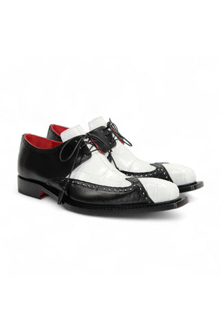 Fennix Harry Exotic Alligator Skin & Calf-Skin Leather Derby (FX1156)-AmbrogioShoes