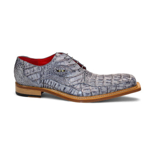 Fennix Hugo Men's Shoes Grey Crocodile Exotic Oxfords (FX1159)-AmbrogioShoes