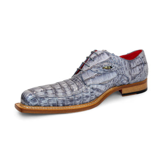 Fennix Hugo Men's Shoes Grey Crocodile Exotic Oxfords (FX1159)-AmbrogioShoes