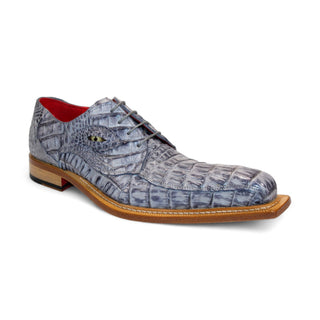 Fennix Hugo Men's Shoes Grey Crocodile Exotic Oxfords (FX1159)-AmbrogioShoes