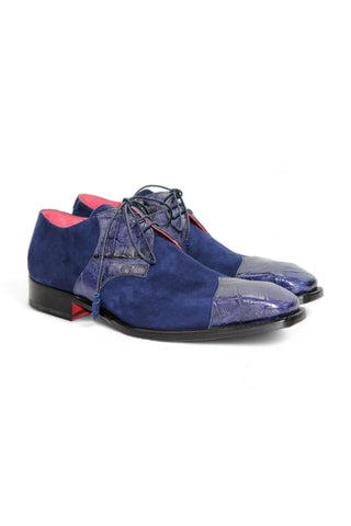 Fennix Landon Alligator Skin & Suede Derby (FX1032)-AmbrogioShoes