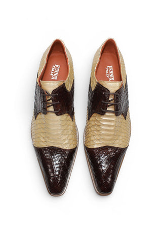 Fennix Roger Men’s Alligator & Snake Derby-AmbrogioShoes