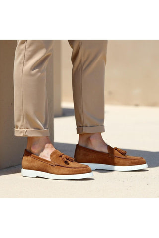 Franceschetti Amalfi Suede Moccasin Tassels Loafer (FCCT1116)-Dellamoda