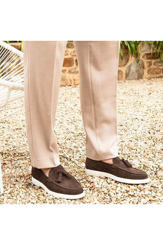 Franceschetti Amalfi Suede Moccasin Tassels Loafer (FCCT1116)-Dellamoda