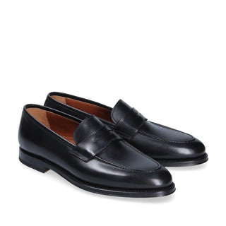 Franceschetti Eric Black Calf-Skin Leather Penny Loafers (FCCT1019)-AmbrogioShoes