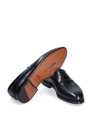 Franceschetti Eric Black Calf-Skin Leather Penny Loafers (FCCT1019)-AmbrogioShoes