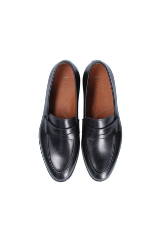 Franceschetti Eric Black Calf-Skin Leather Penny Loafers (FCCT1019)-AmbrogioShoes