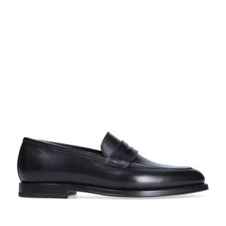 Franceschetti Eric Men's Shoes Black Calf-Skin Leather Penny Loafers (FCCT1019)-AmbrogioShoes