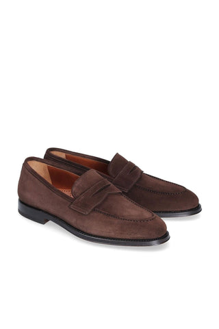Franceschetti Evan Chocolate Suede Penny Loafers (FCCT1018)-Dellamoda