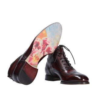 Franceschetti "Flowers" Men's Shoes Hand Painted Art Sole Lace-up Leather Boots (FCCT1068)-AmbrogioShoes