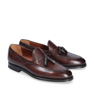 Franceschetti Harry Men's Shoes Dark Brown Calf-Skin Leather Tassels Loafers (FCCT1016)-AmbrogioShoes