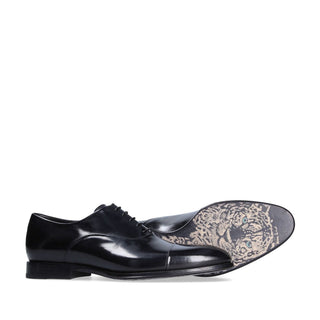 Franceschetti "Leopardus" Men's Shoes Calf-Skin Leather Hand-Painted Art Sole Cap-Toe Oxfords (FCCT1065)-AmbrogioShoes