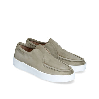 Franceschetti Morgan Light Green Suede Slip-On Sneakers (FCCT1010)-AmbrogioShoes