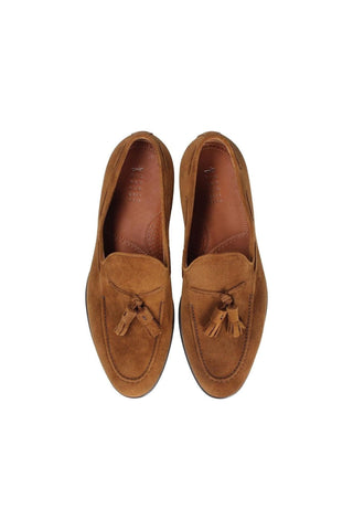 Franceschetti Oliver Tobacco Suede Tassels Loafers (FCCT1015)-Dellamoda
