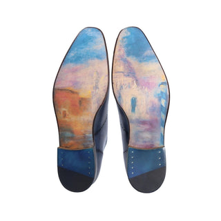 Franceschetti "Venice In Love" Men's Shoes Calf-Skin Hand-Painted Art Sole Leather Oxfords (FCCT1067)-AmbrogioShoes