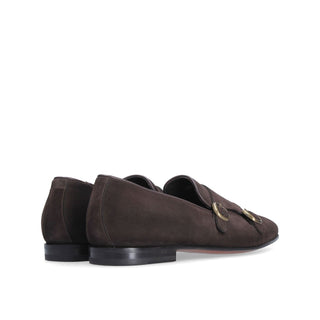 Franceschetti Yari Brown Suede Double Buckle Belgian Loafers (FCCT1006)-AmbrogioShoes