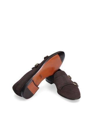 Franceschetti Yari Brown Suede Double Buckle Belgian Loafers (FCCT1006)-Dellamoda
