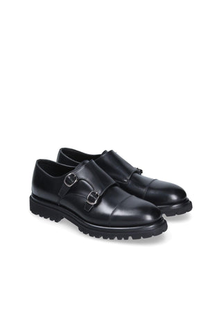 Franceschetti Zurigo Leather Double Buckle Monk-Straps Loafers (FCCT1082)-Dellamoda