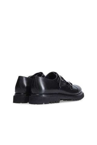 Franceschetti Zurigo Leather Double Buckle Monk-Straps Loafers (FCCT1082)-Dellamoda