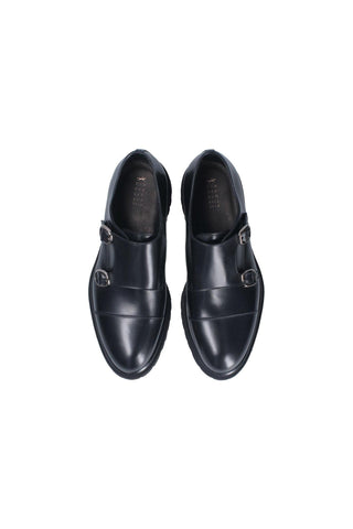 Franceschetti Zurigo Leather Double Buckle Monk-Straps Loafers (FCCT1082)-Dellamoda
