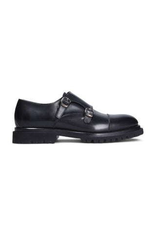 Franceschetti Zurigo Leather Double Buckle Monk-Straps Loafers (FCCT1082)-Dellamoda