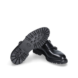 Franceschetti Zurigo Men's Luxury Italian Shoes Calf-Skin Leather Double Buckle Monk-Straps Loafers (FCCT1082)-AmbrogioShoes