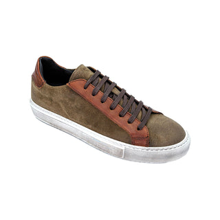 Giovacchini Rino Antique Cognac Suede / Calf-Skin Leather Casual Sneakers (GVCN1001)-AmbrogioShoes