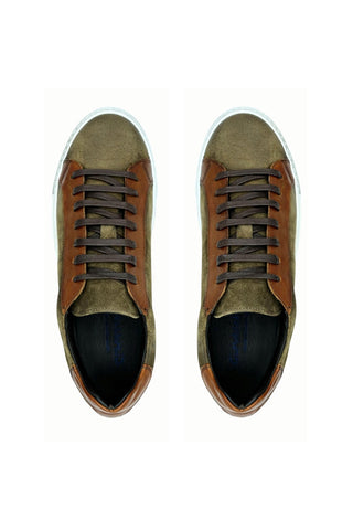 Giovacchini Rino Antique Cognac Suede / Calf-Skin Leather Casual Sneakers (GVCN1001)-AmbrogioShoes