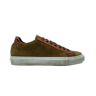 Giovacchini Rino Antique Cognac Suede / Calf-Skin Leather Casual Sneakers (GVCN1001)-AmbrogioShoes