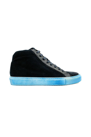 Giovacchini Ruben Antique Blue Suede / Calf-Skin Leather High-Top Sneakers (GVCN1003)-AmbrogioShoes