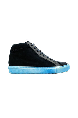 Giovacchini Ruben Antique Blue Suede / Leather High-Top Sneakers (GVCN1003)