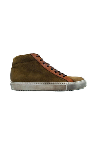 Giovacchini Ruben Antique Cognac Suede / Calf-Skin Leather High-Top Sneakers (GVCN1002)-AmbrogioShoes