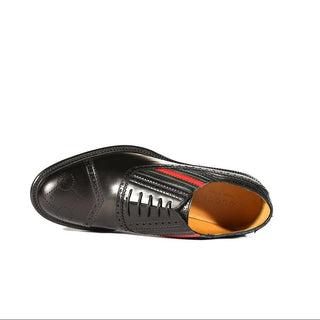 Gucci 547592 0GQ30 1078 Black Calf-Skin Leather Cap-Toe Oxfords (GGM1719)-AmbrogioShoes