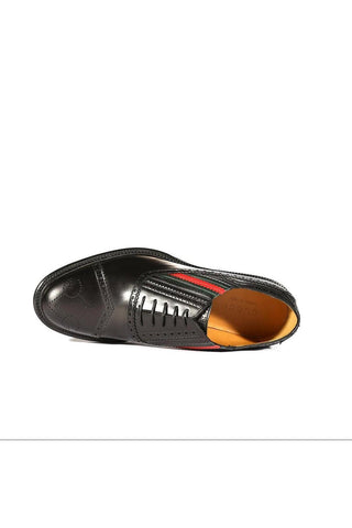 Gucci 547592 0GQ30 1078 Black Leather Cap-Toe Oxfords (GGM1719)