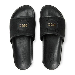 Gucci 644754 H9H90 1000 Black GG Econyl Fabric "Off The Grid " Slide Sandals (GGM1740)-AmbrogioShoes