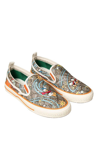 Gucci 647951 Donald Duck Multi-Color PU Leather Casual Slip-On Sneakers (GGM1723)-Dellamoda