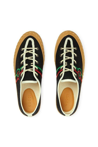 Gucci 703032 FAA5A 1182 Black Canvas Interlocking G Trainer Sneakers (GGM1738)-AmbrogioShoes