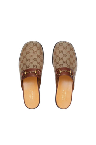 Gucci 719749 FAA0U 9768 Beige & Ebony Fabric / Leather GG Jarkata Sandals (GGM1744)-Dellamoda