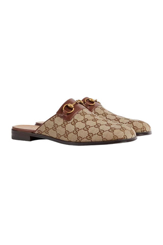 Gucci 719749 FAA0U 9768 Beige & Ebony Fabric / Leather GG Jarkata Sandals (GGM1744)