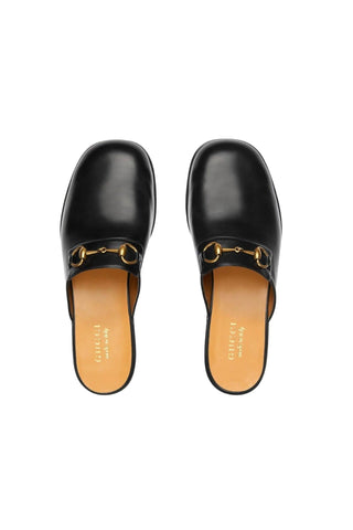 Gucci 723654 1W600 1000 Black Leather GG Jarkata Mule(GGM1743)-Dellamoda
