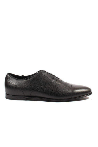 Gucci Black Pebbled Leather Oxfords (GGM1542)-Dellamoda