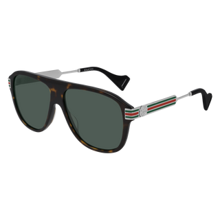 Gucci GG0587S Sunglasses Havana / Green Polarized (S)