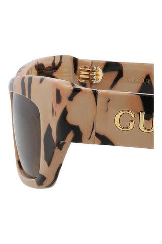 Gucci Gg1296 S Shiny Noutgat/Black Big Spotted Havana Sunglasses-Dellamoda
