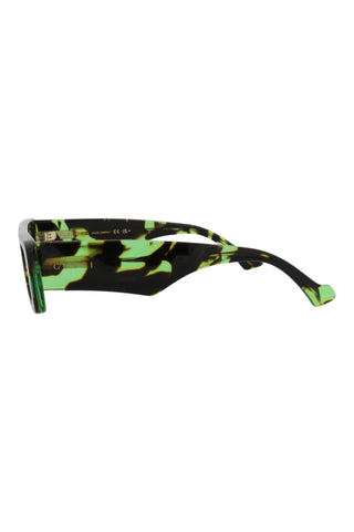 Gucci Gg1331 S Shiny Big Spotted Black + Green Havana Sunglasses-Dellamoda